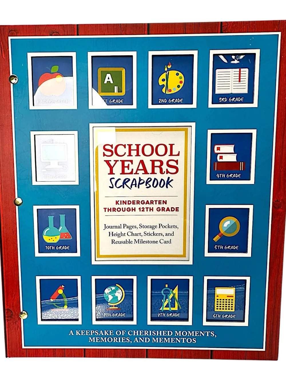 School Years Scrapbook - Bright Blue Cover